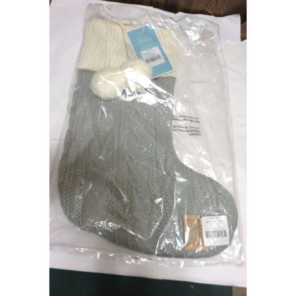 NIP Christmas stocking knit cable Things remembered